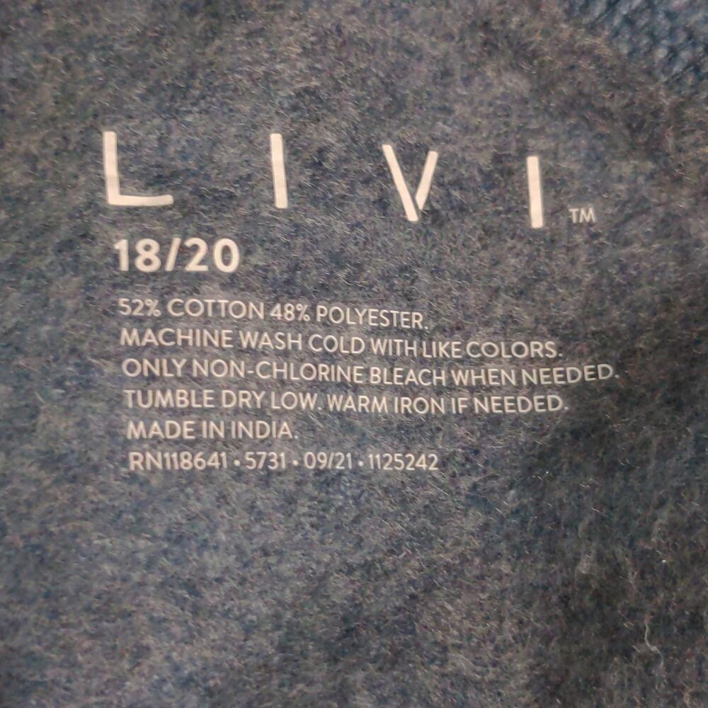 Lane Bryant LIVI Active Sweatshirt Full Zip Tie Dye Hoodie Blue White 18/20 New - Picture 7 of 10